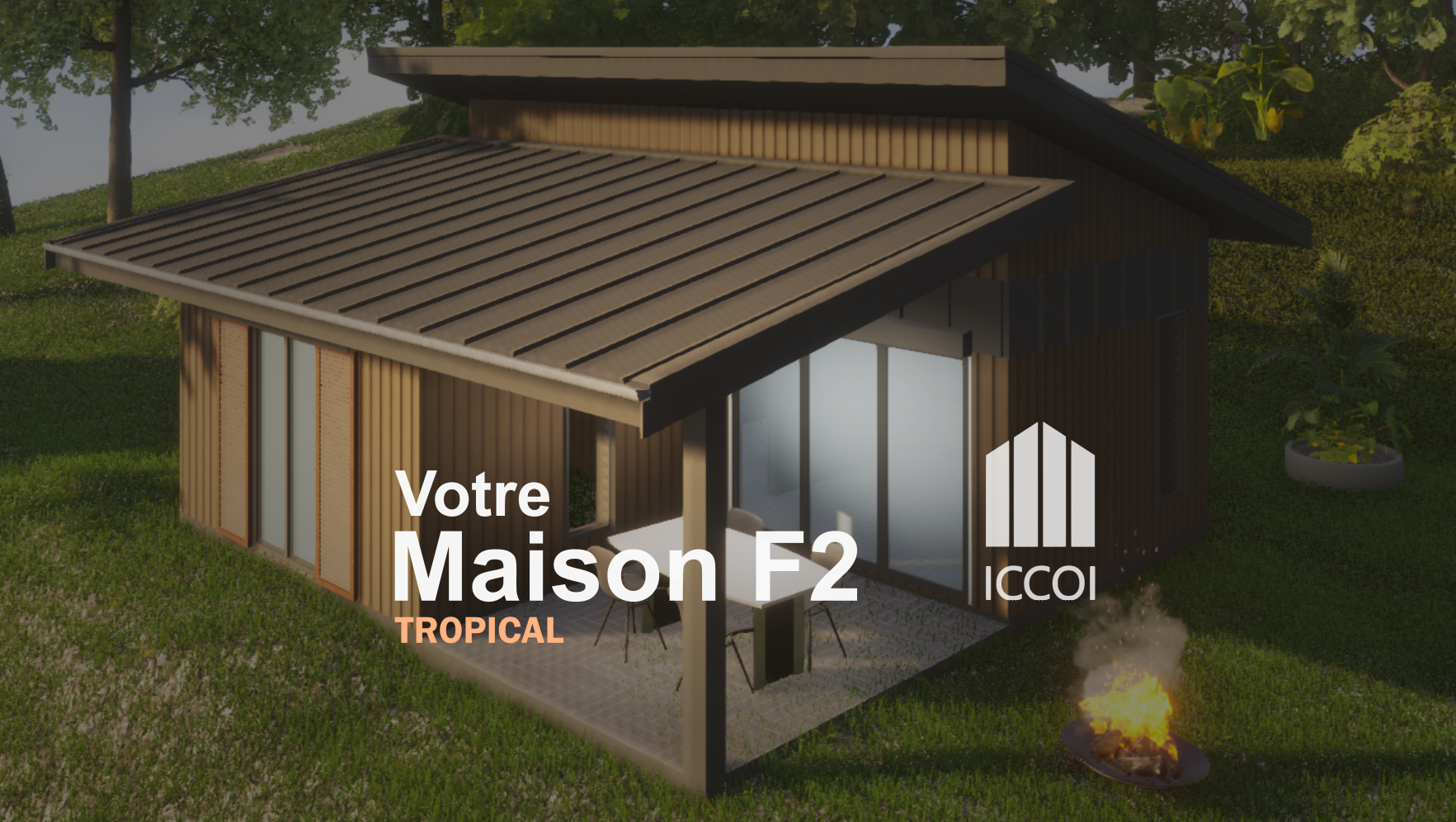MAISON TROPICAL F2 Modernes à La Réunion